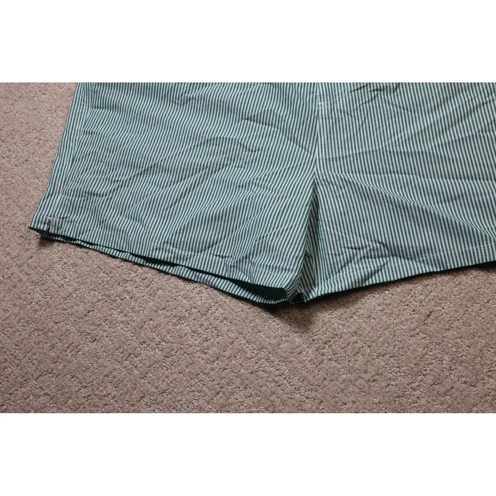 Goodfellow & Co Mens Green White Striped Swim Trunks 5 Inch Inseam XXL NWT